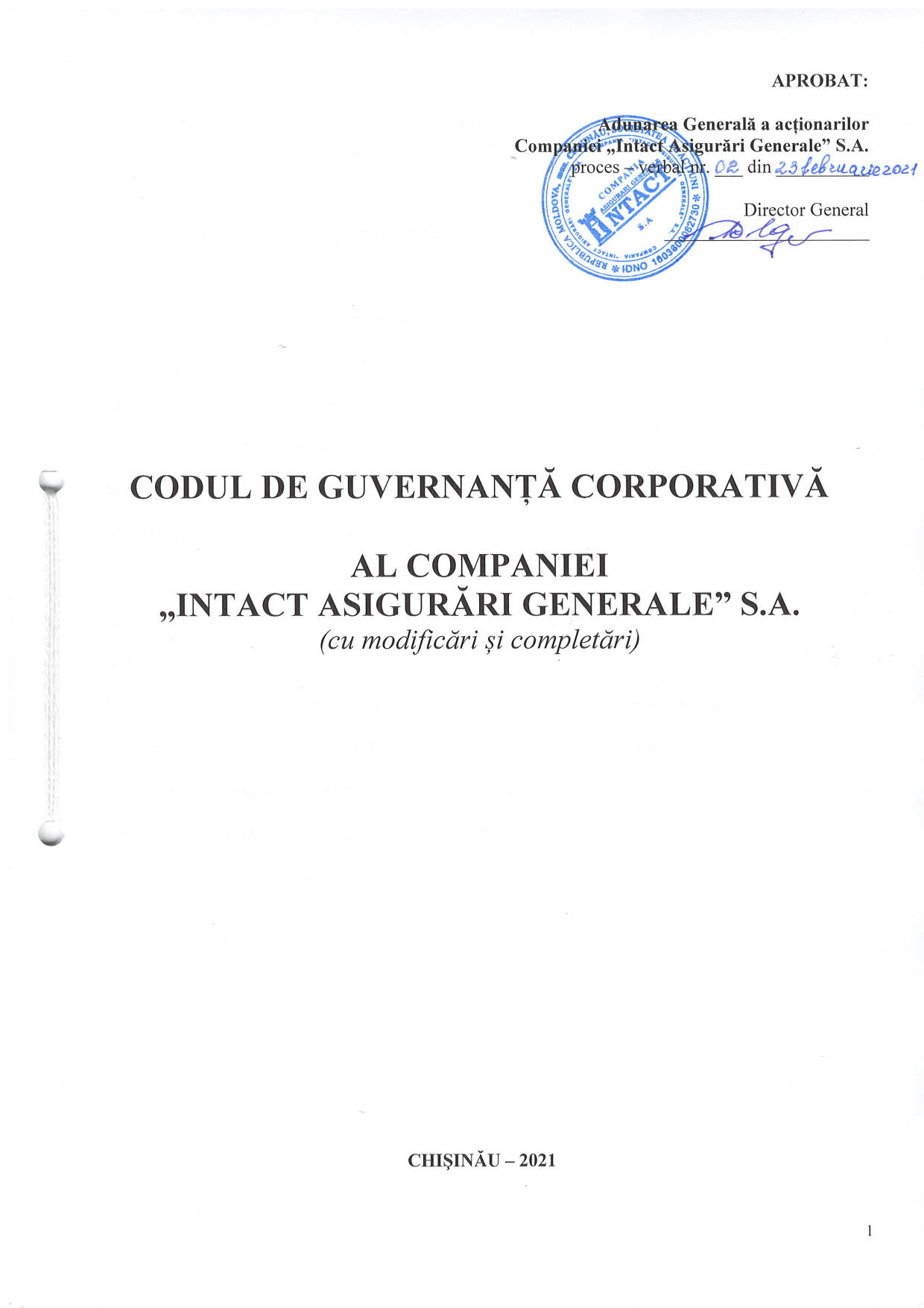 codul de Guvernanta Corporativa Intact